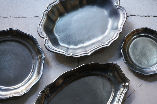【beautiful silver color】木村年克 27cm プレート2枚 木村年克 - at Kiln