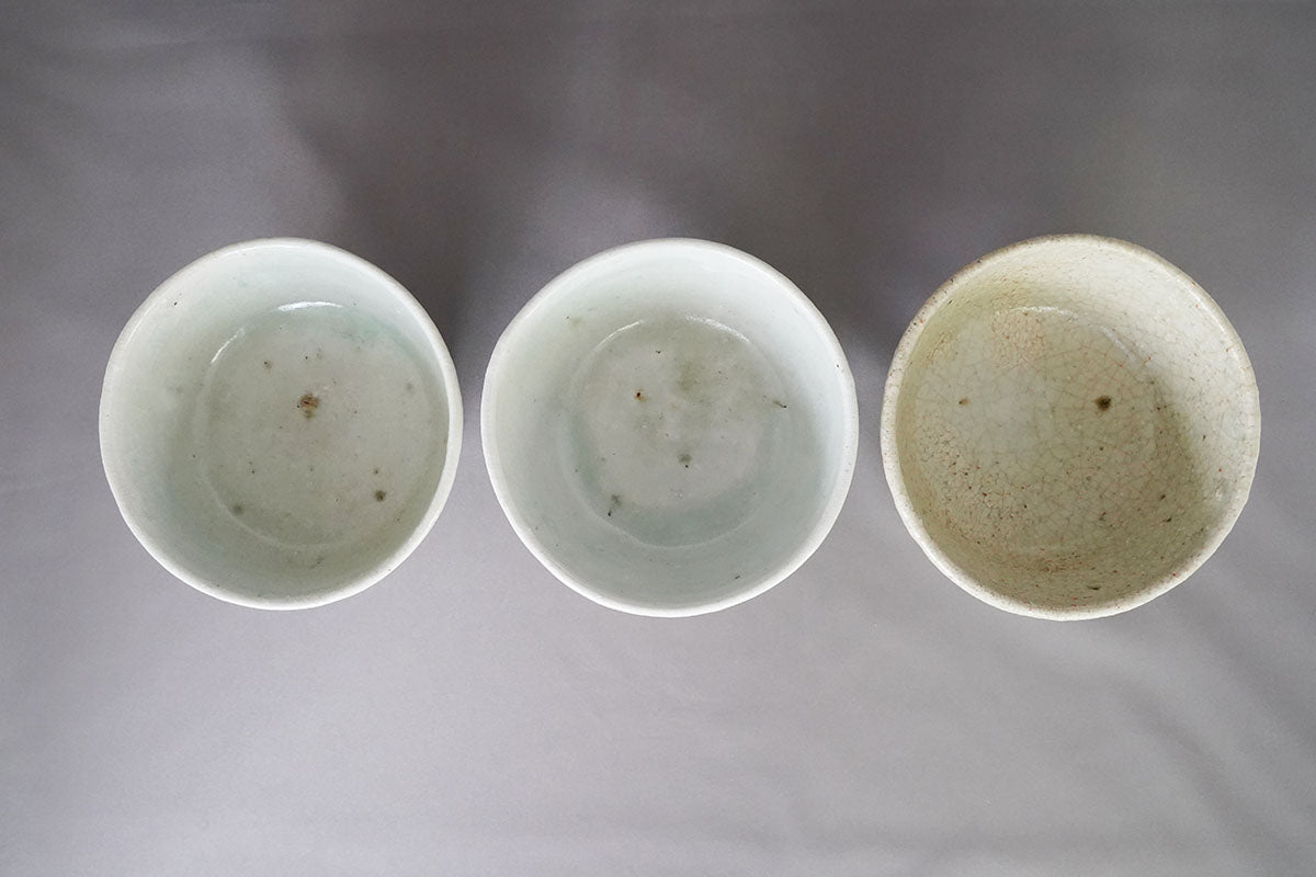 004 灰釉粉引面取高台碗
