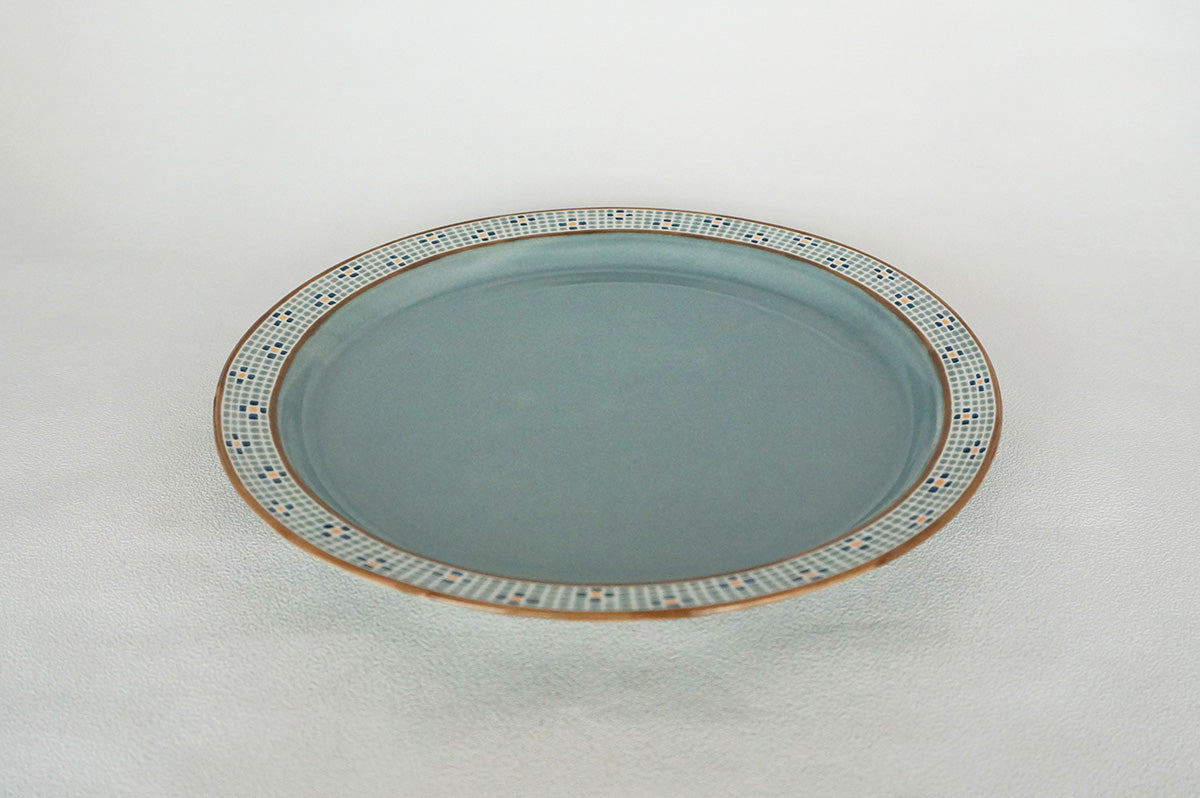 007 リム皿 (L) 水色/ネイビー