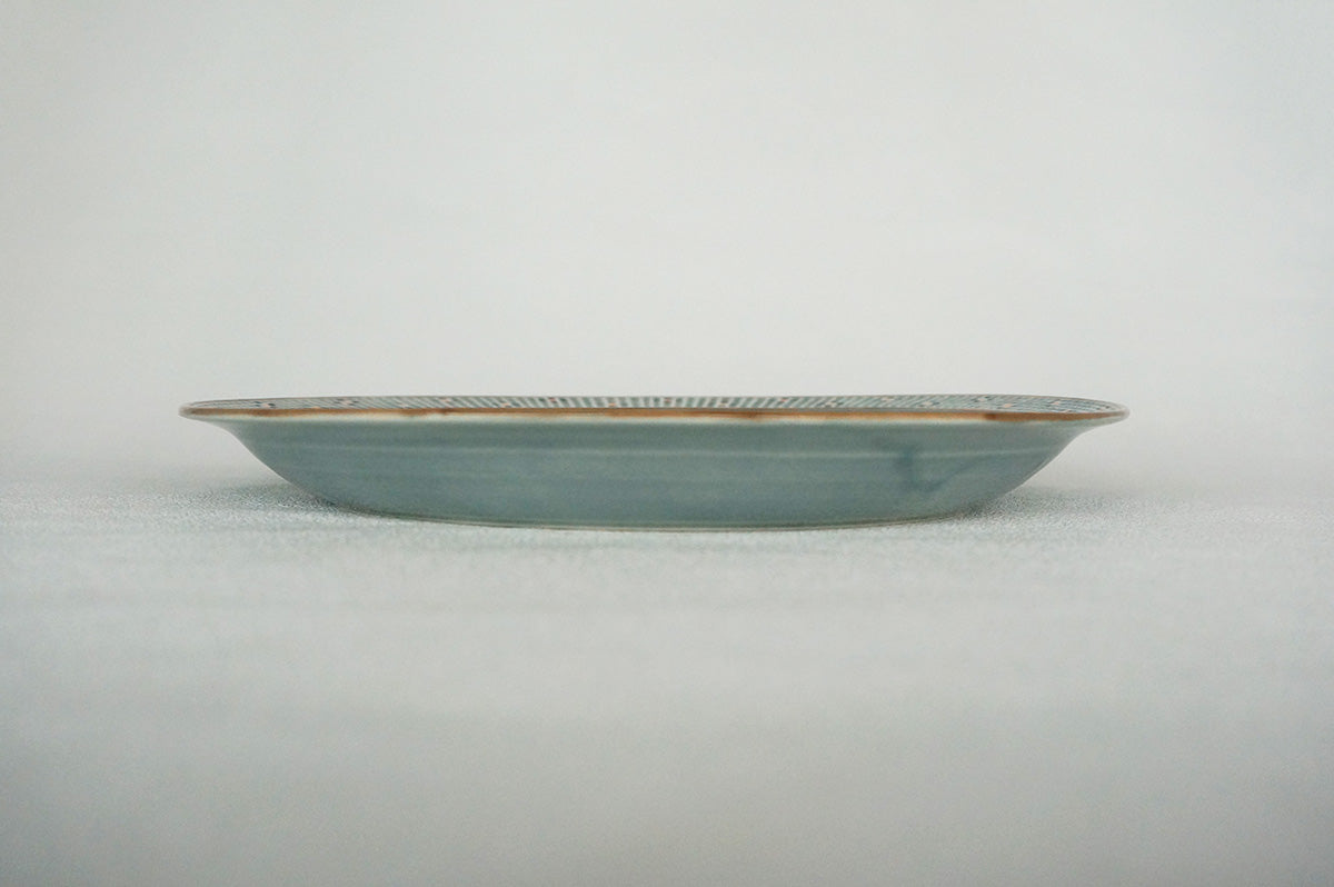 007 リム皿 (L) 水色/ネイビー