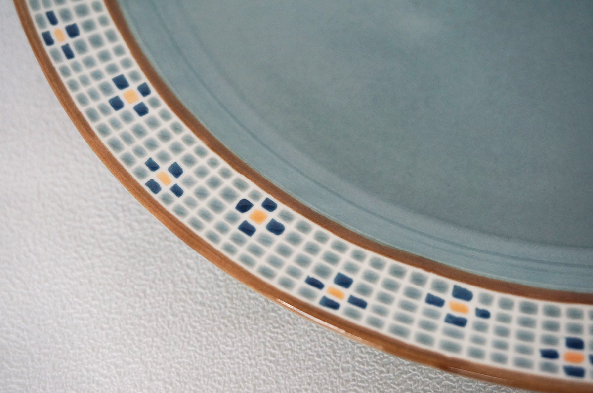 007 リム皿 (L) 水色/ネイビー