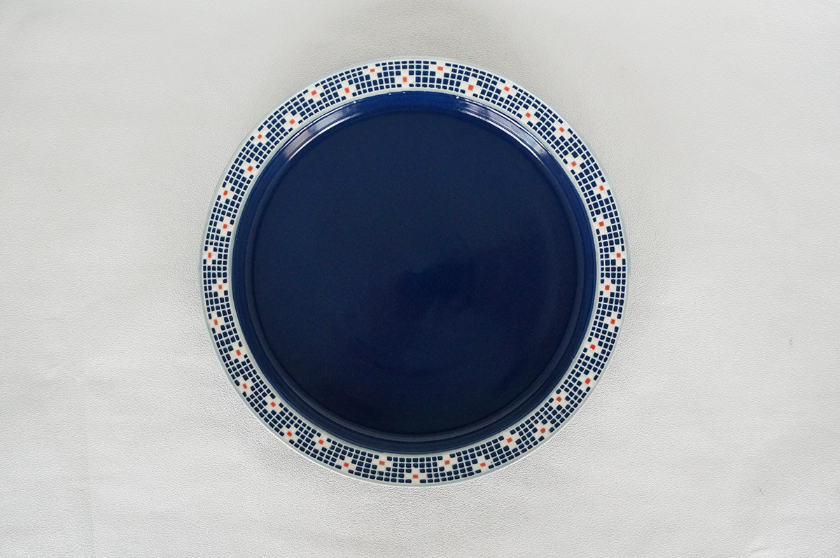 007 リム皿 (L) 水色/ネイビー