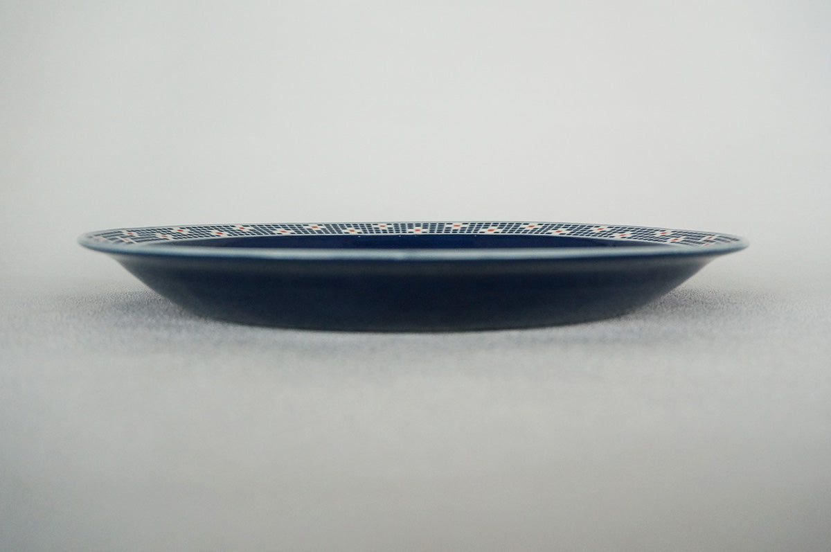 007 リム皿 (L) 水色/ネイビー