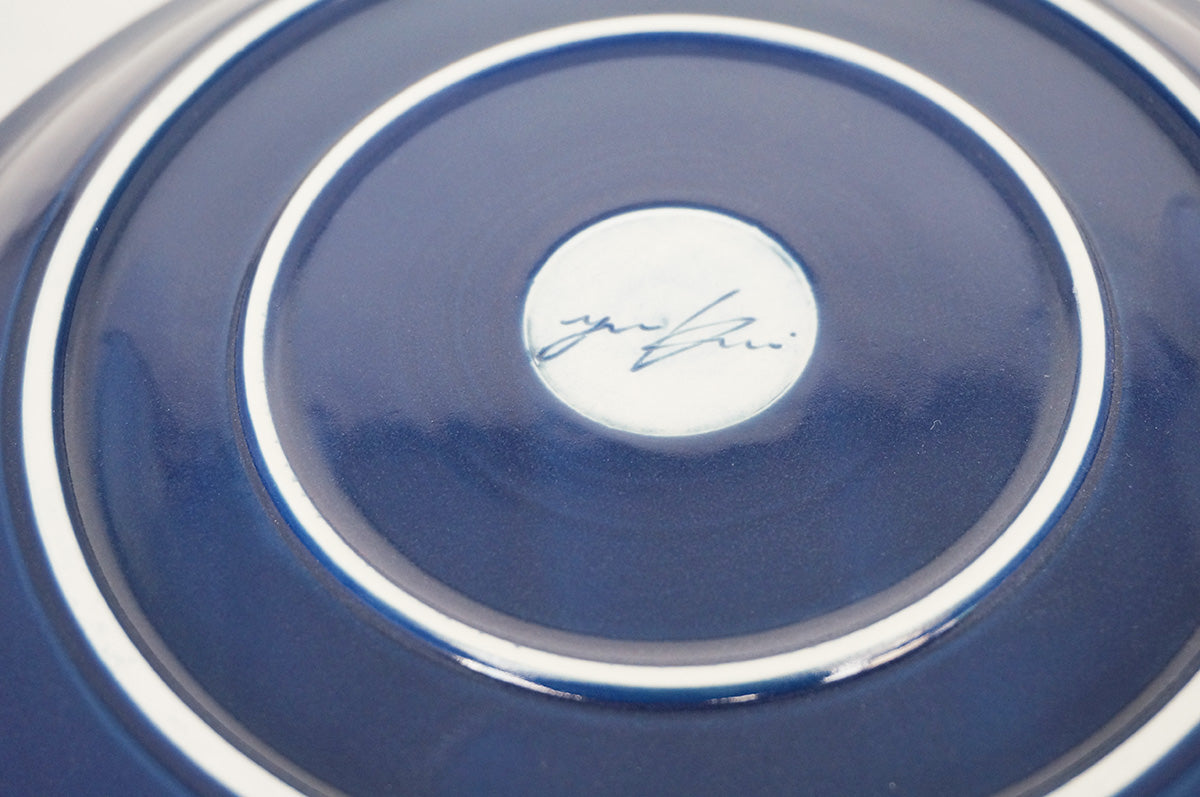 007 リム皿 (L) 水色/ネイビー