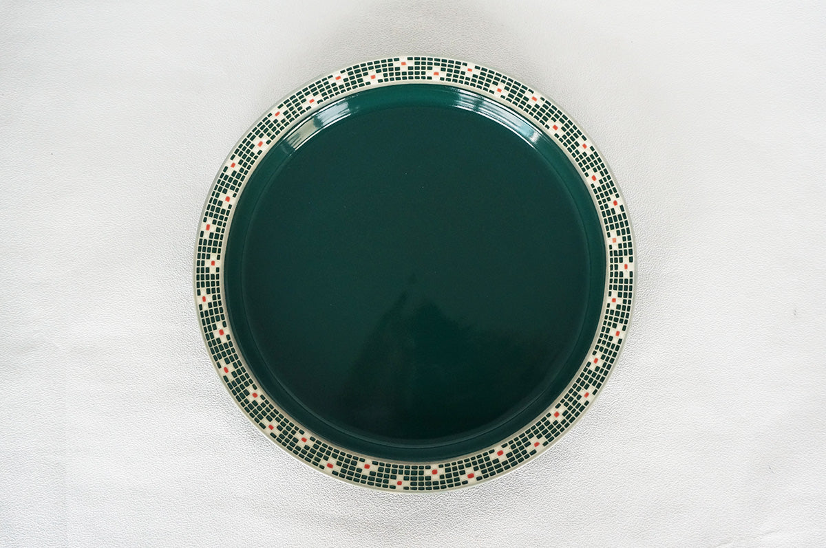 007 リム皿 (L) グリーン/イエロー