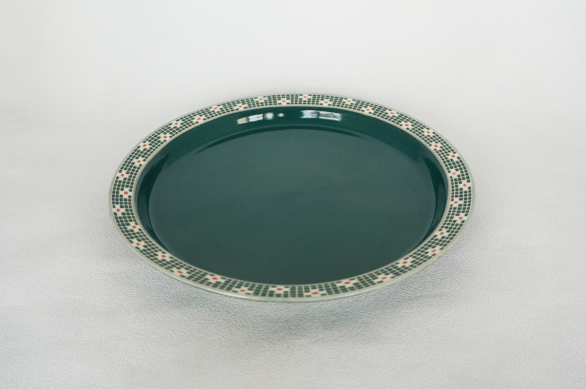 007 リム皿 (L) グリーン/イエロー