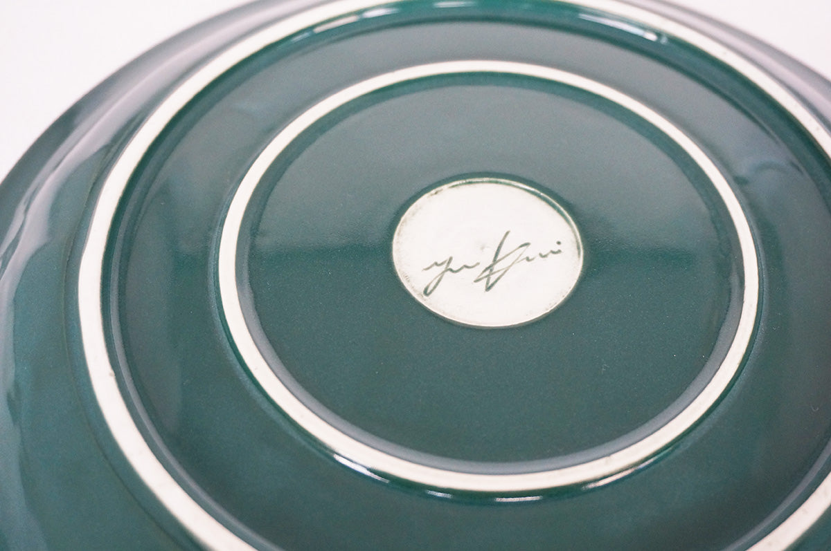 007 リム皿 (L) グリーン/イエロー