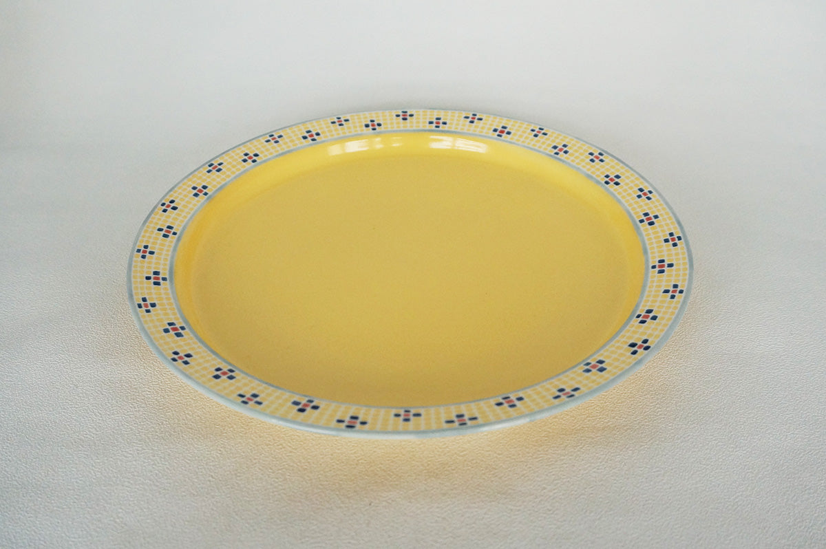 007 リム皿 (L) グリーン/イエロー