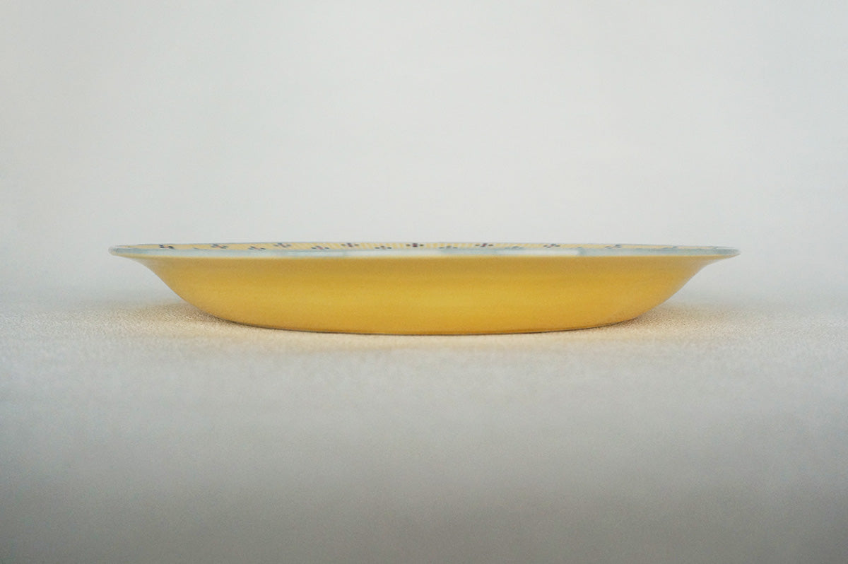 007 リム皿 (L) グリーン/イエロー