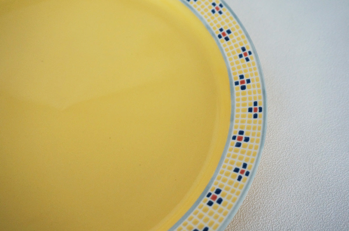 007 リム皿 (L) グリーン/イエロー