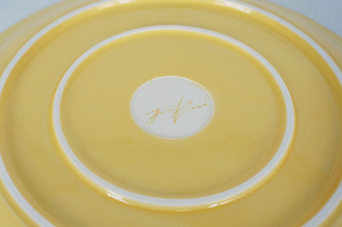 007 リム皿 (L) グリーン/イエロー