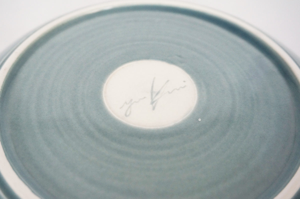 008 パスタ皿 (L) 水色/ネイビー