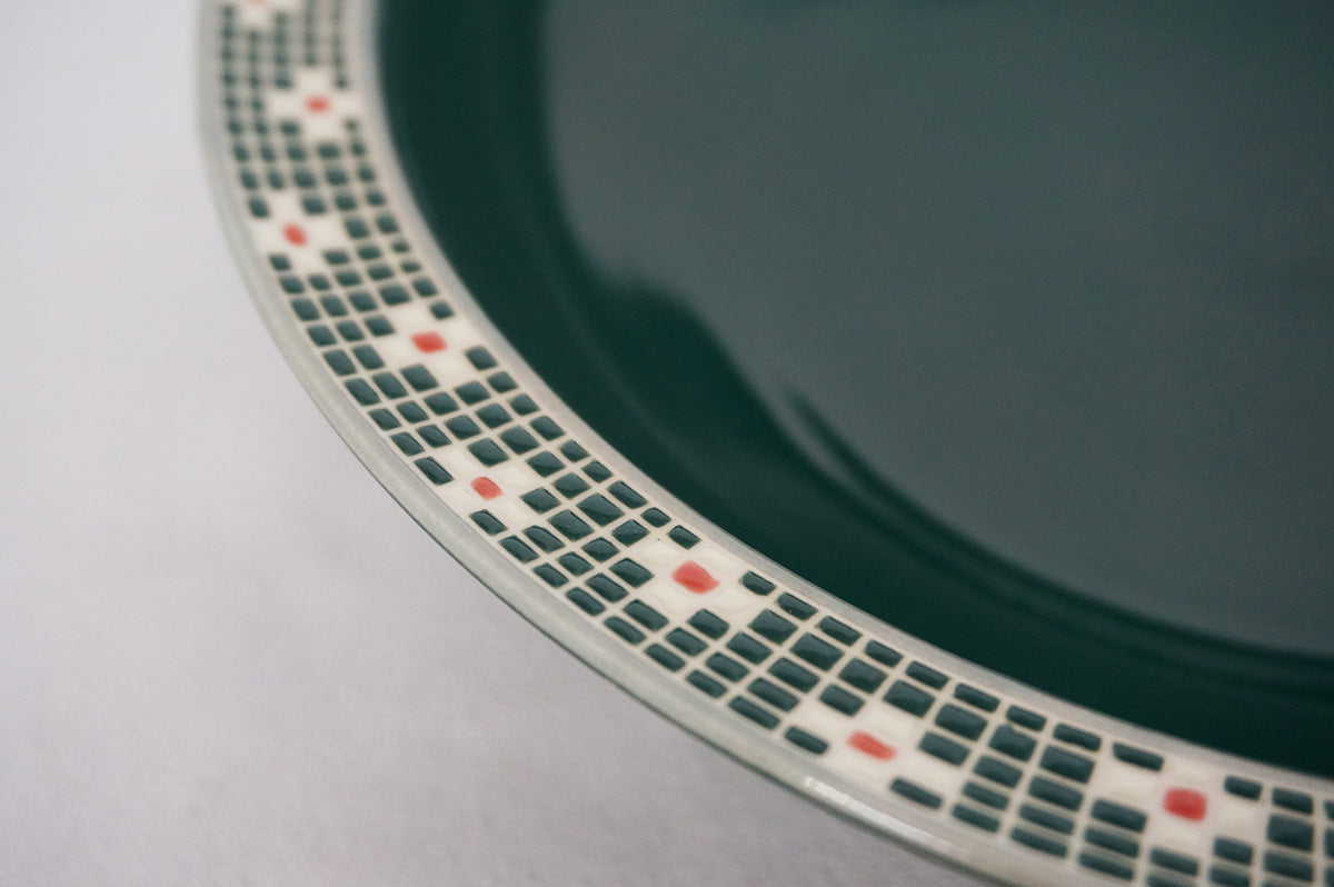 008 パスタ皿 (L) グリーン/イエロー