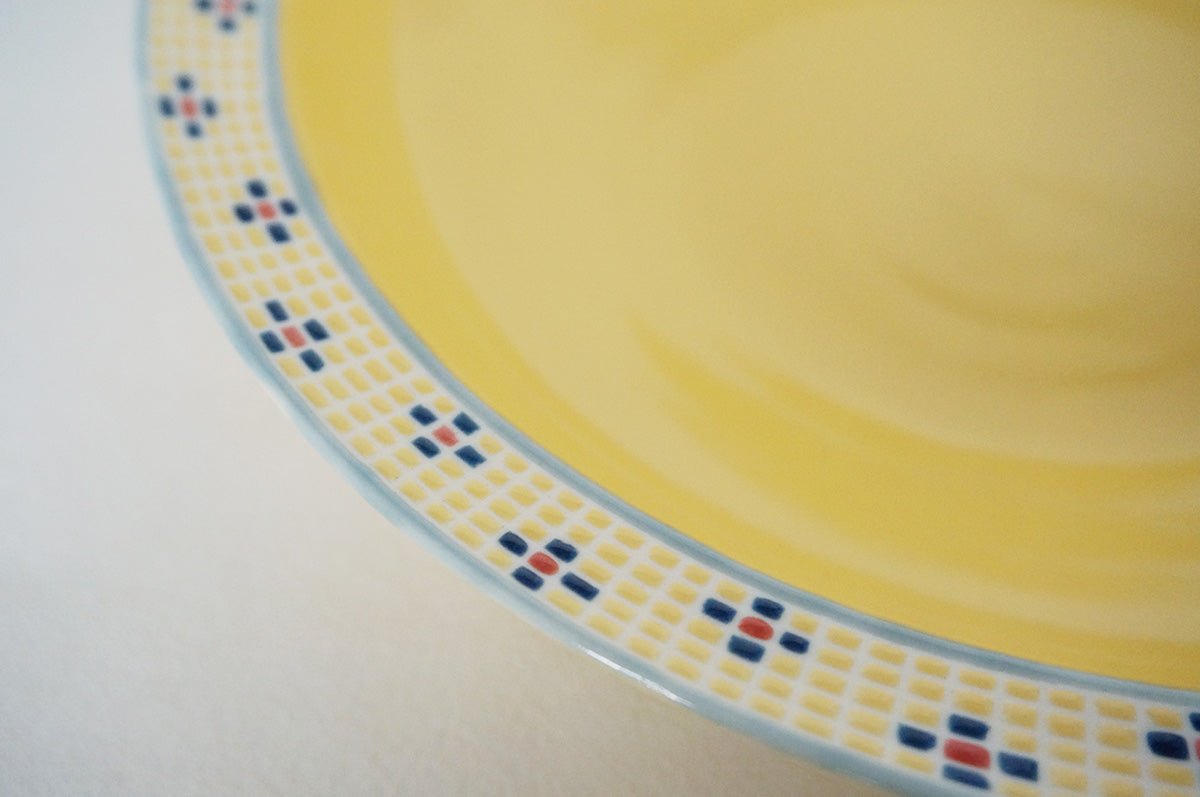 008 パスタ皿 (L) グリーン/イエロー