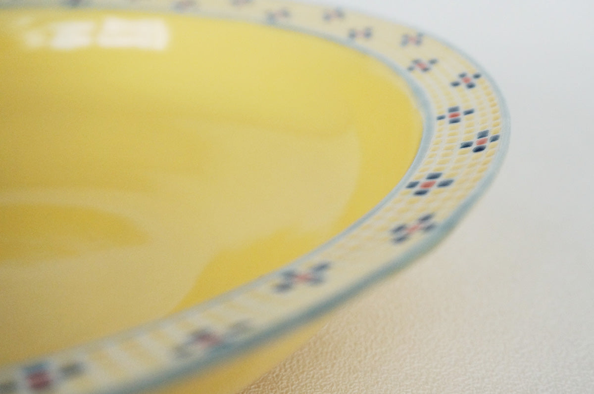 008 パスタ皿 (L) グリーン/イエロー