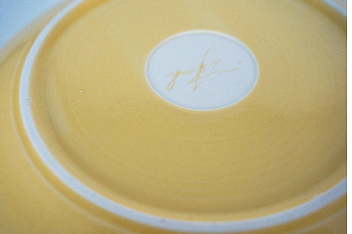 008 パスタ皿 (L) グリーン/イエロー