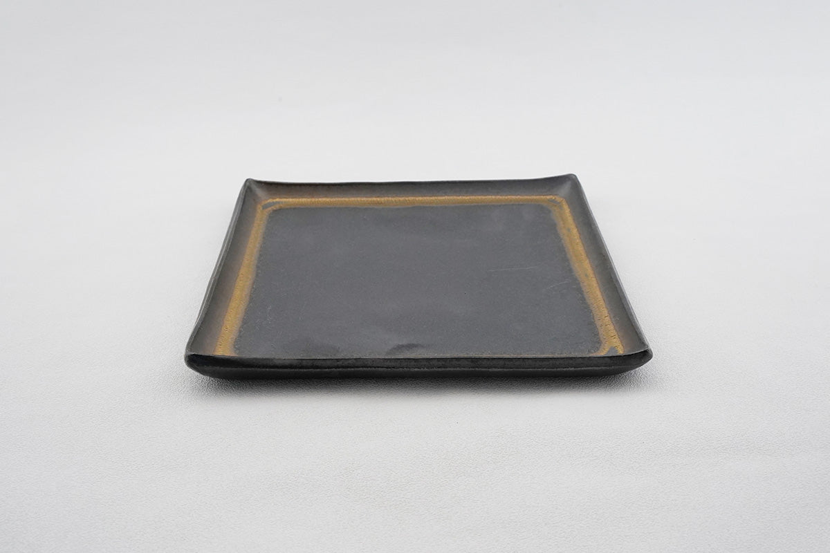 014 黒彩　正方皿（L）