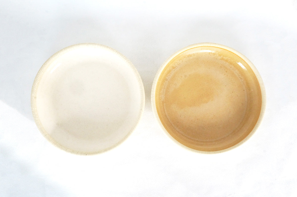 019 白梅花皮　鉢7寸　白1、灰釉1