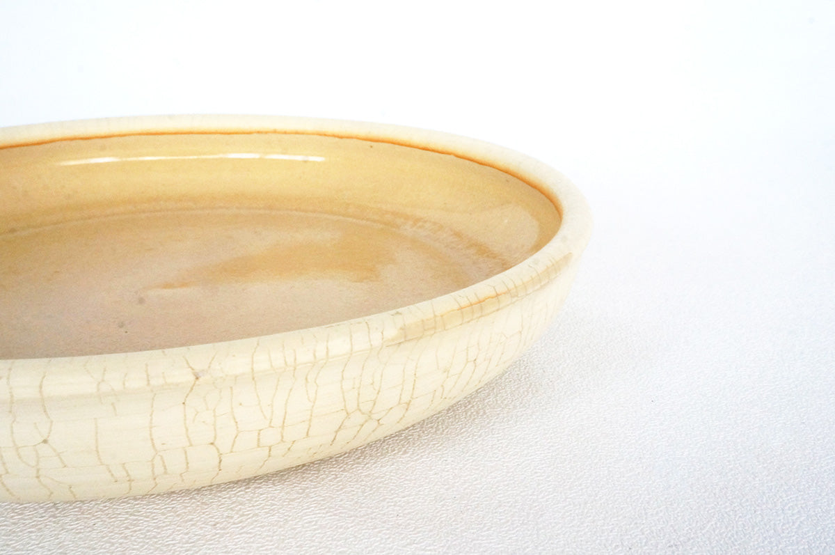 019 白梅花皮　鉢7寸　白1、灰釉1