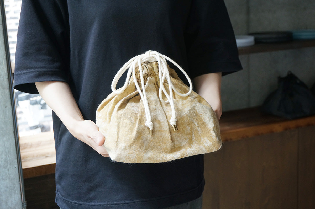 020 草木染め酔っ払い巾着/ベージュ