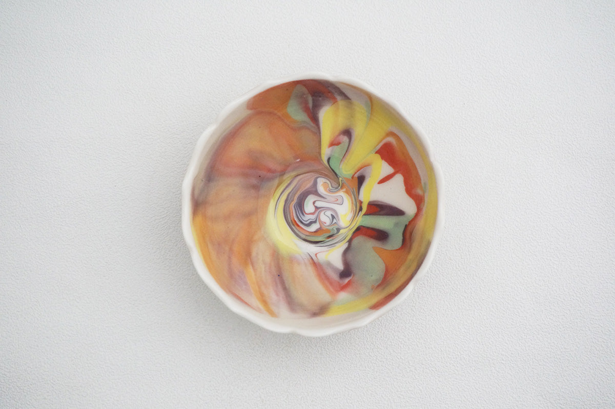 026 marble くびれ小鉢