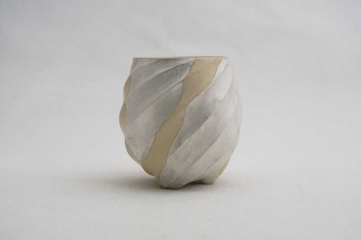 26 ホワイト Spiral 銀彩ロックカップ