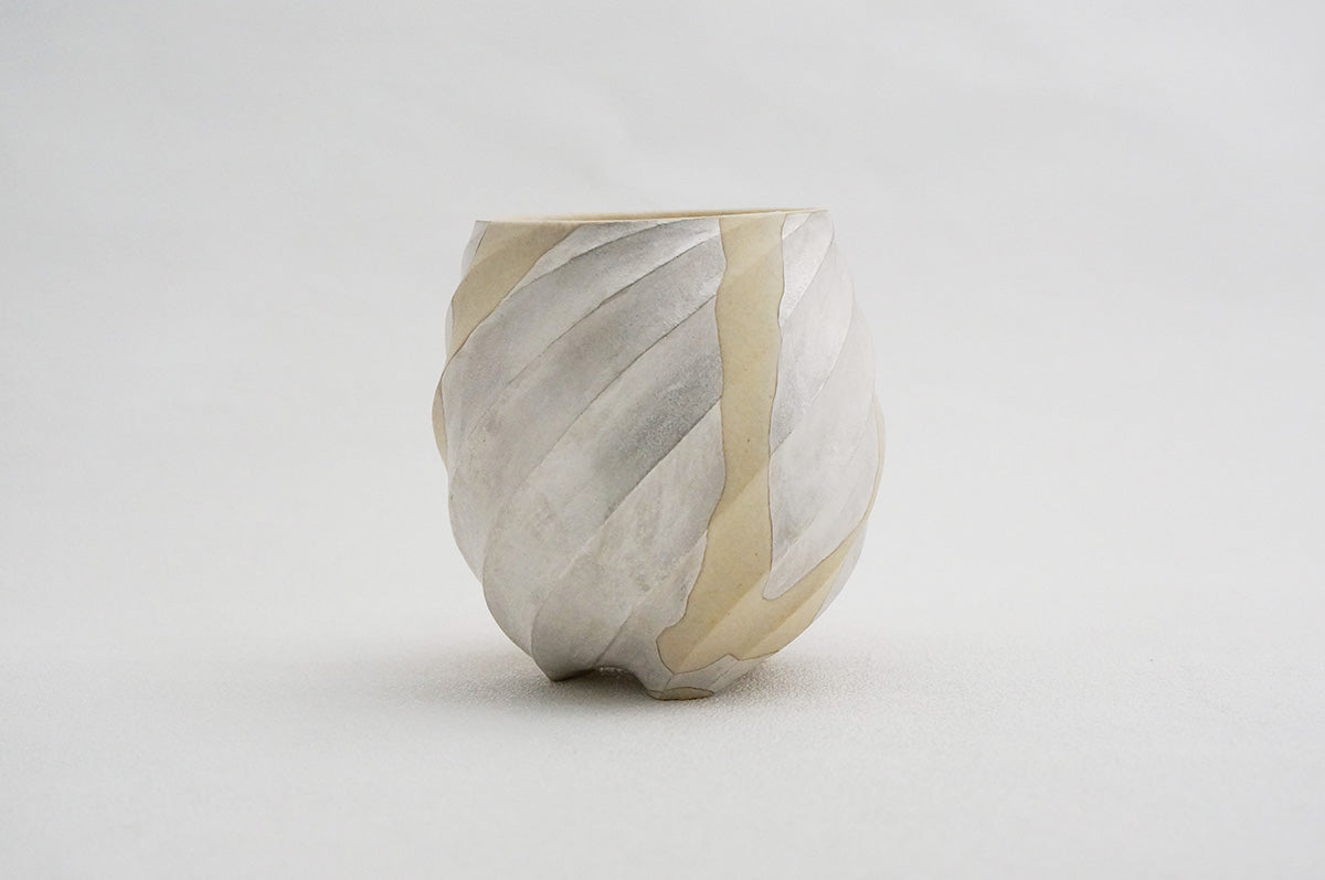 26 ホワイト Spiral 銀彩ロックカップ