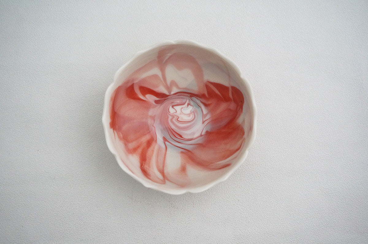 027 marble くびれ中鉢