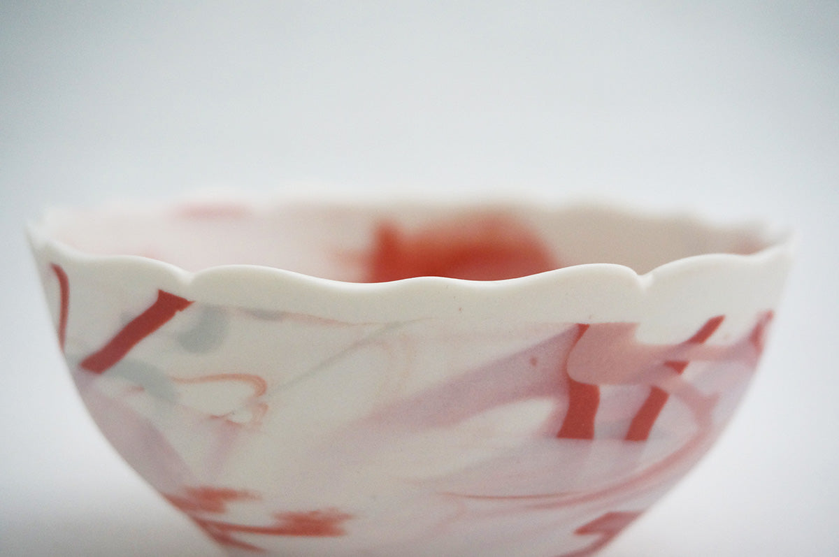 027 marble くびれ中鉢