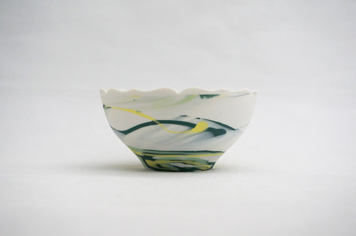 027 marble くびれ中鉢