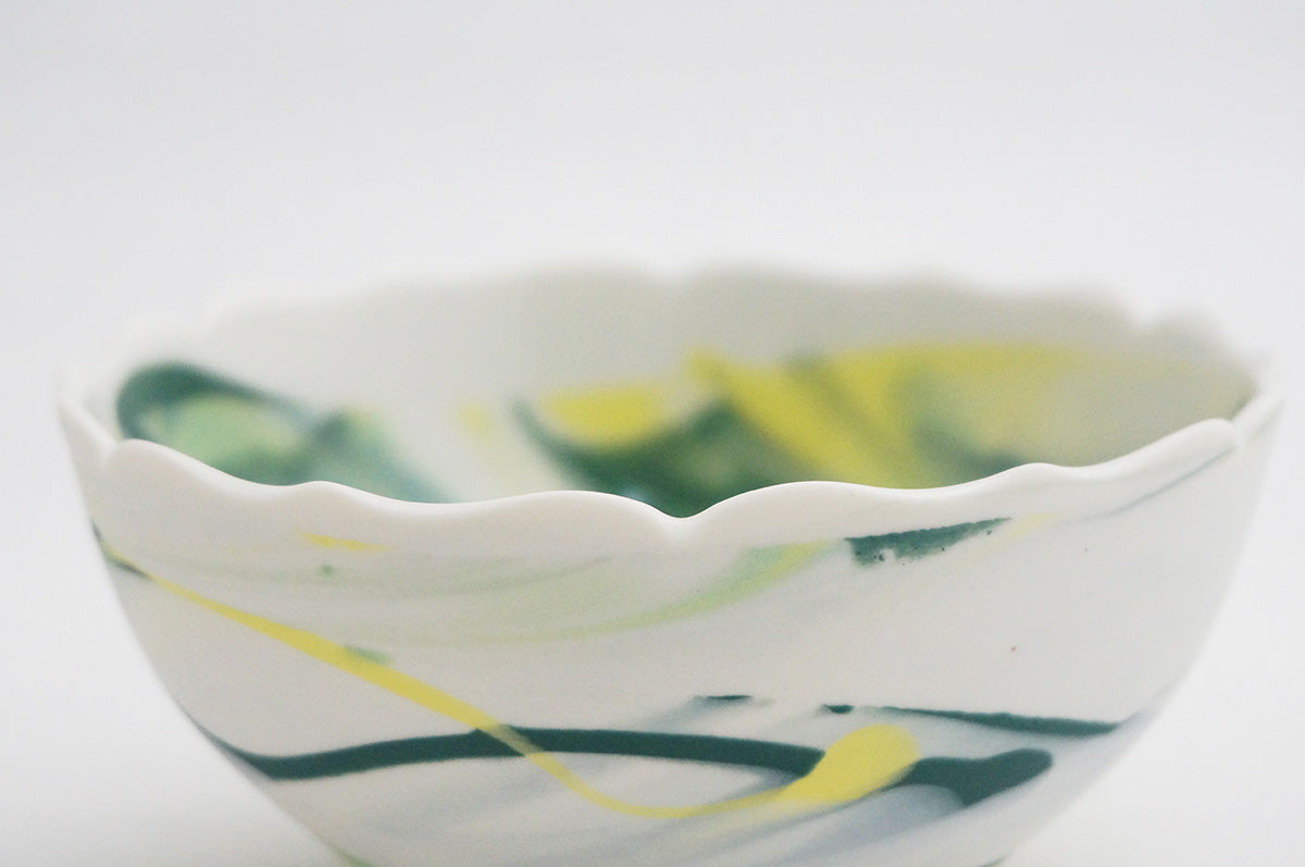 027 marble くびれ中鉢