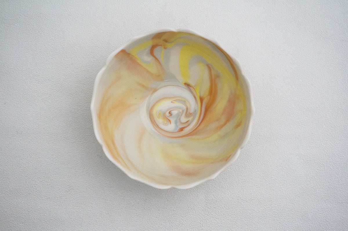 027 marble くびれ中鉢