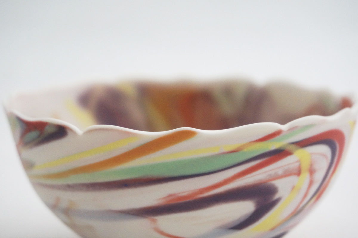 027 marble くびれ中鉢