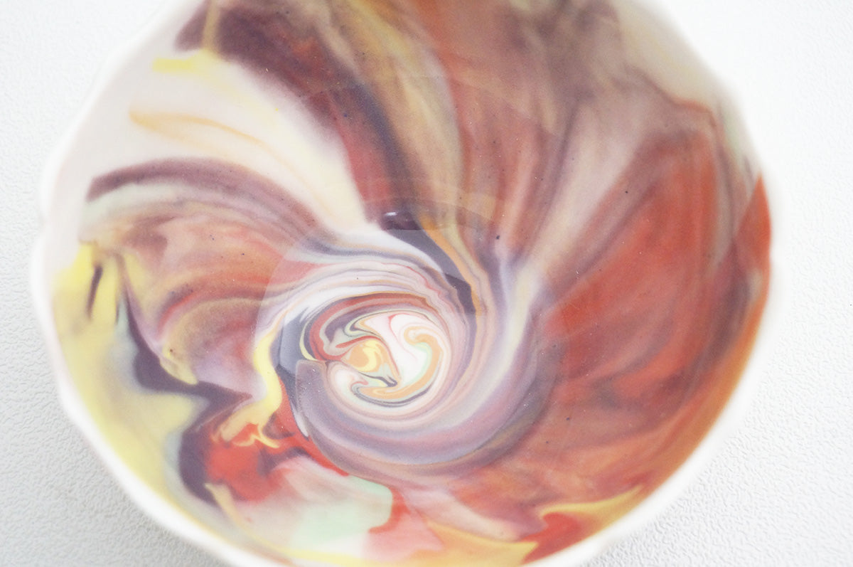 027 marble くびれ中鉢