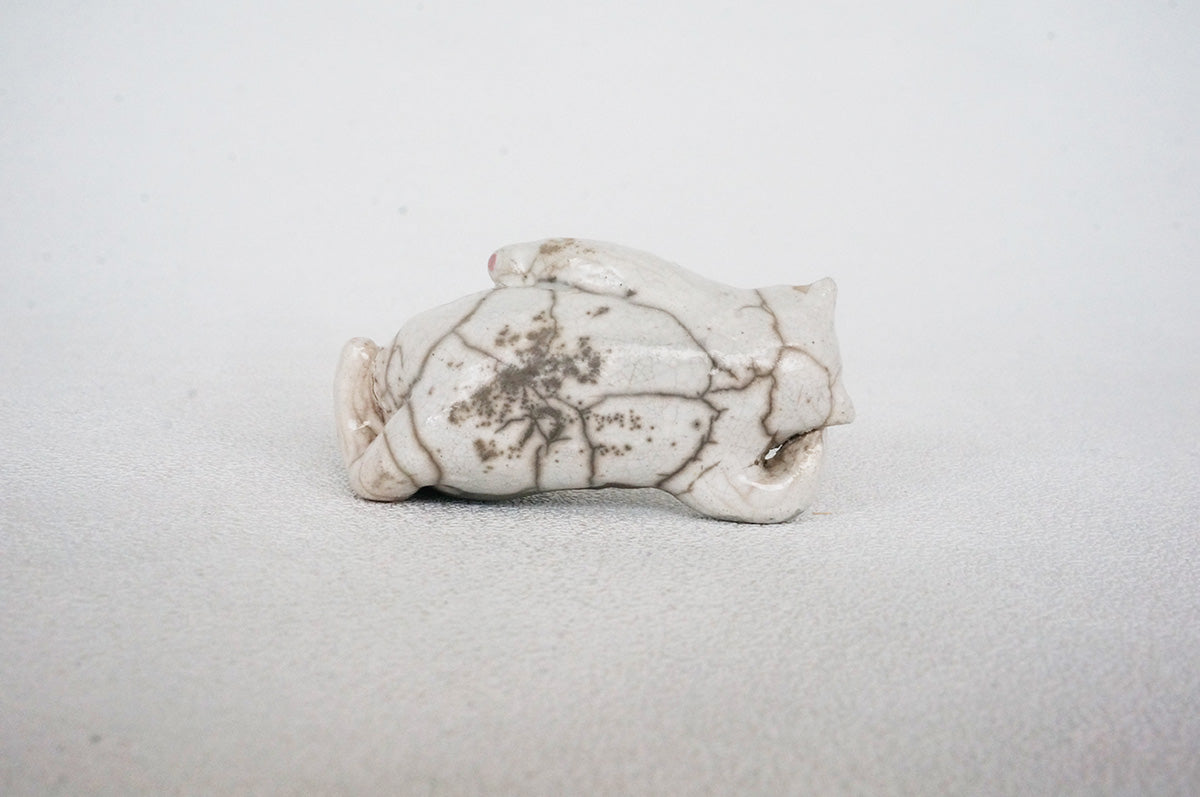 027 楽焼き　寝にゃん仏