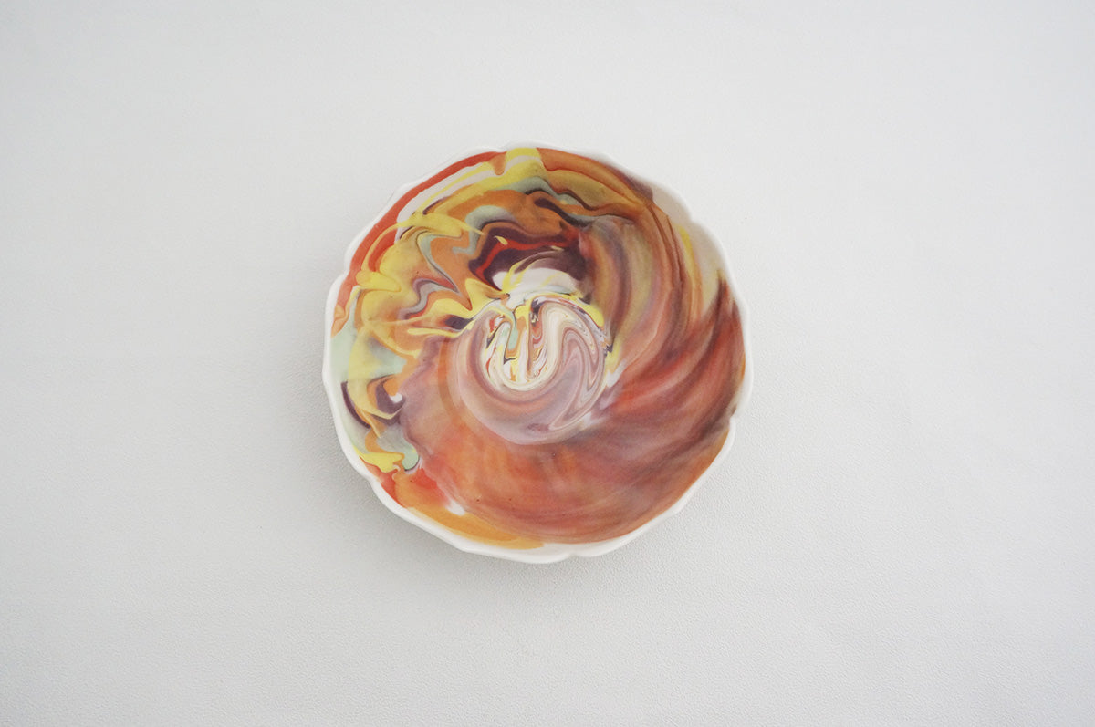 028 marble くびれ大鉢