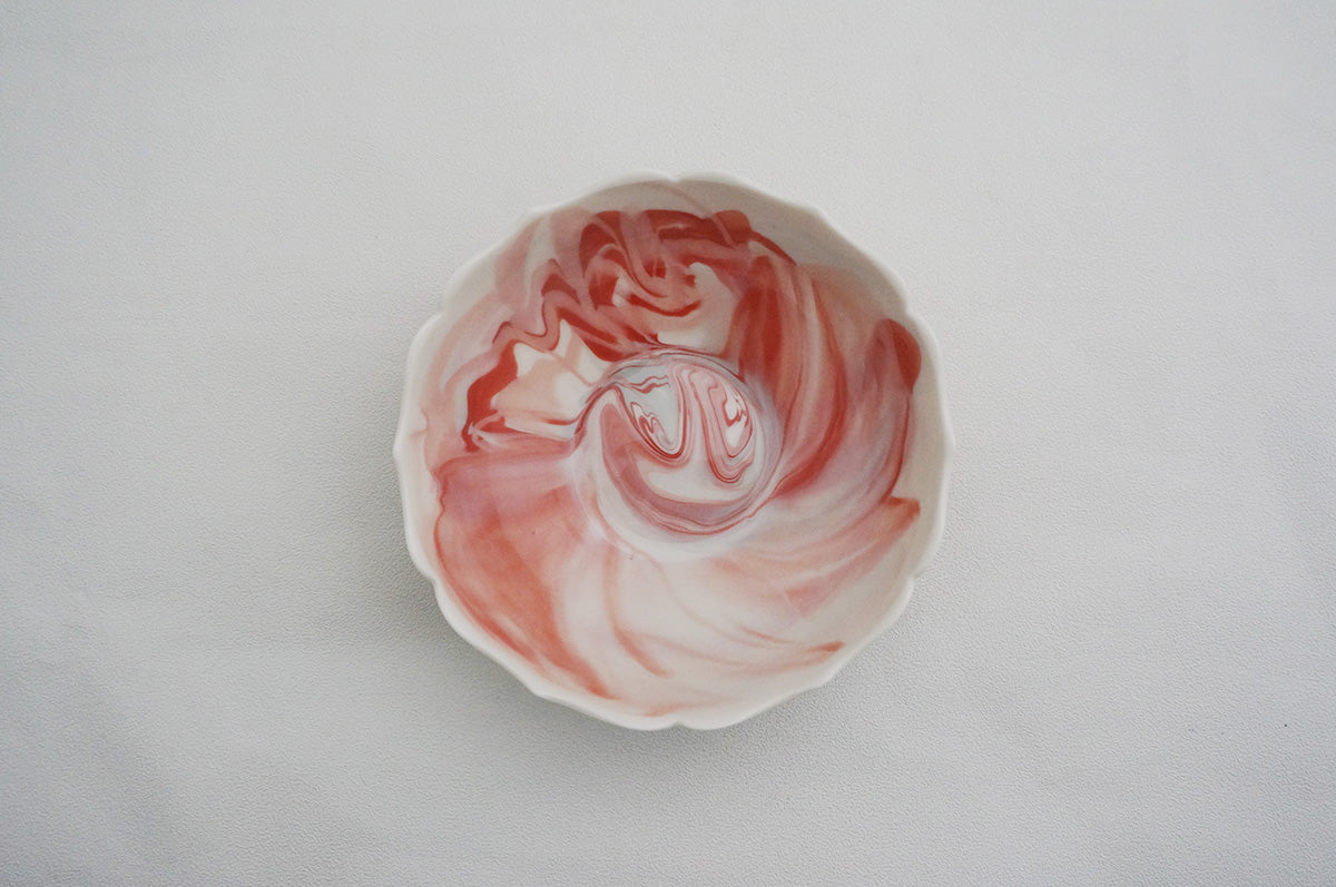 028 marble くびれ大鉢