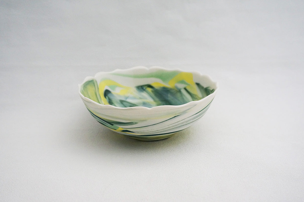 028 marble くびれ大鉢