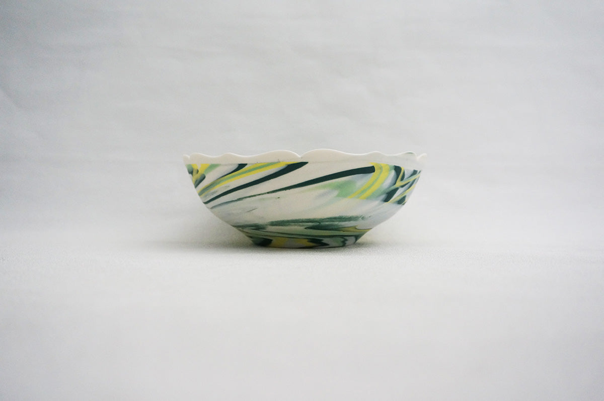 028 marble くびれ大鉢