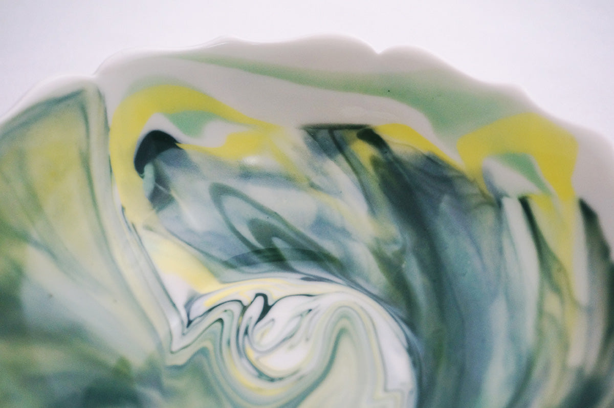 028 marble くびれ大鉢