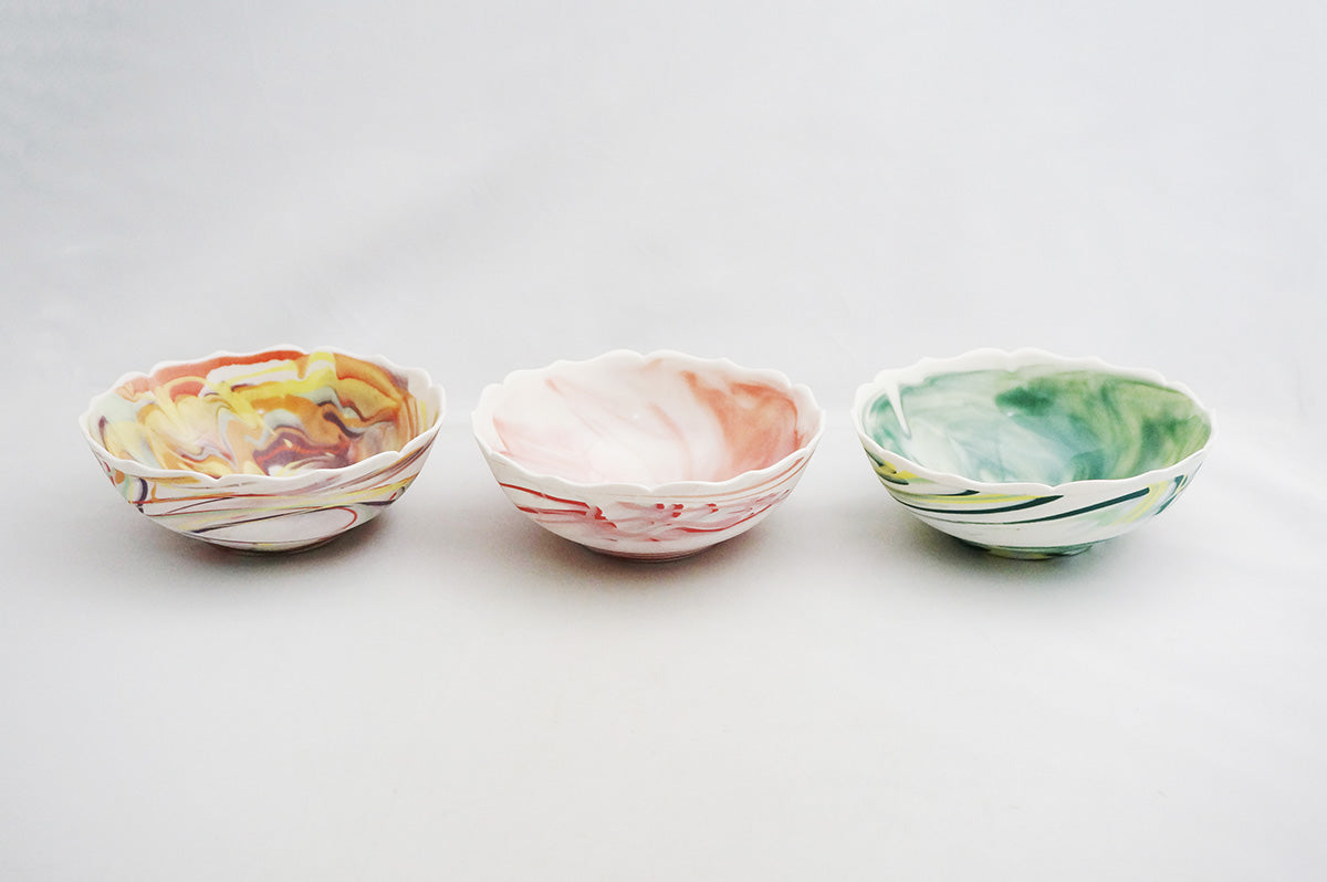 028 marble くびれ大鉢