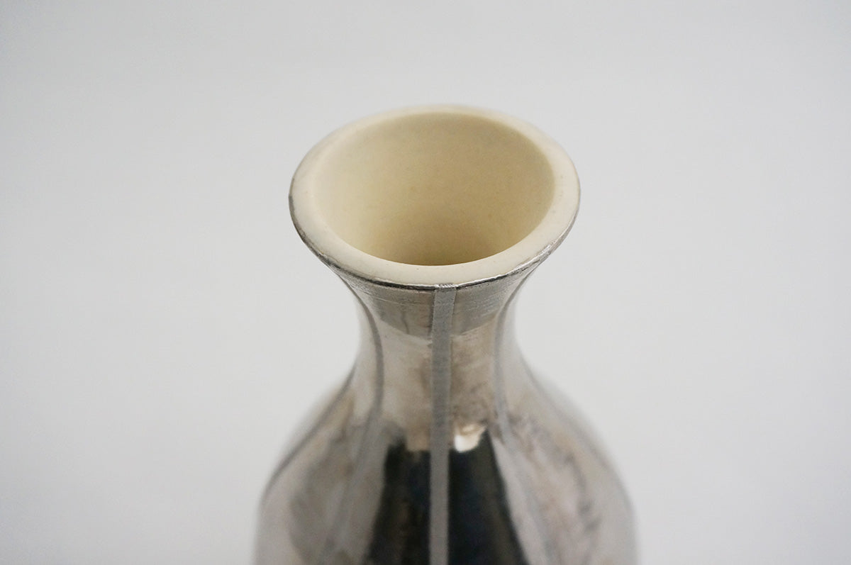 29 ホワイト 釉彩 プラチナ花器 1