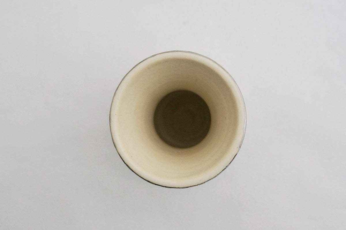 30 ホワイト 釉彩 プラチナ花器 2