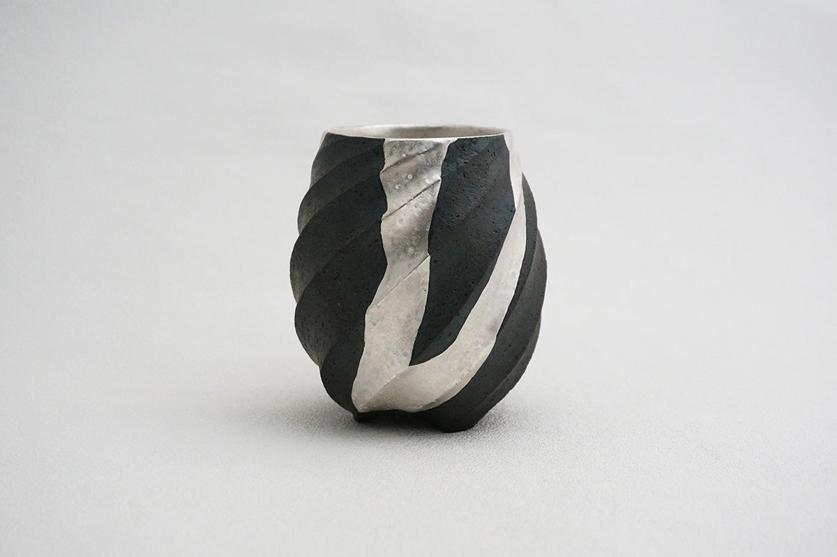 45 Spiral 銀彩ナローロックカップ