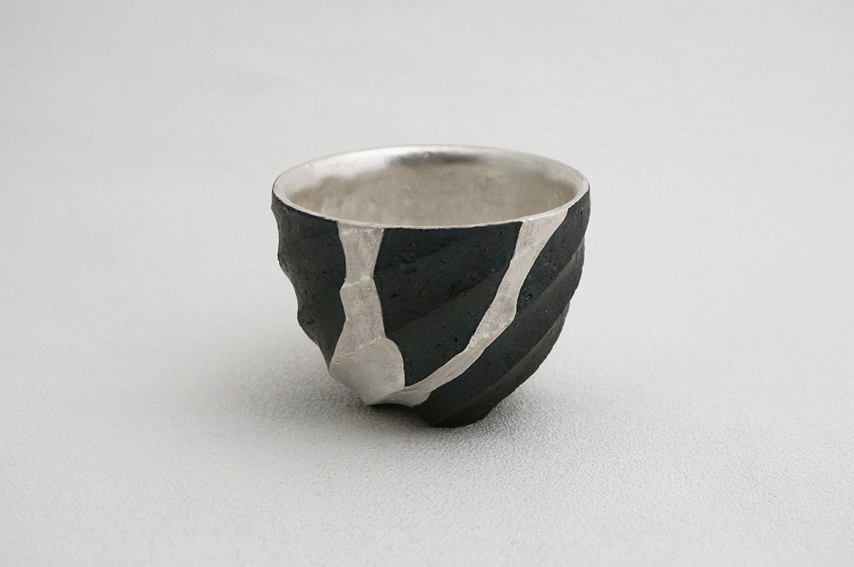 46 Spiral 銀彩ぐい呑 1