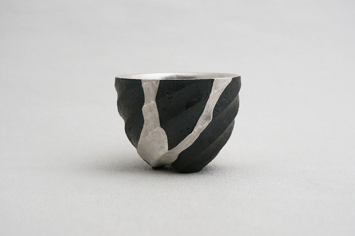 46 Spiral 銀彩ぐい呑 1