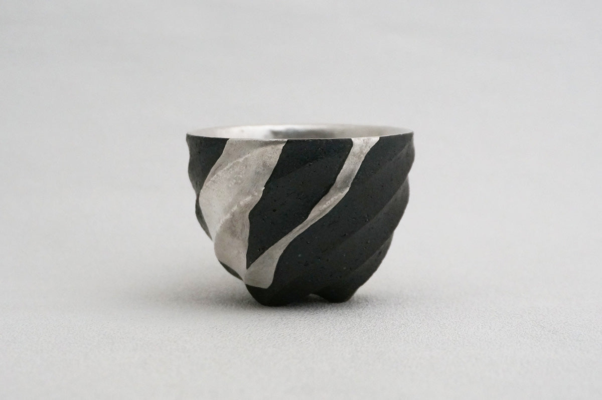 46 Spiral 銀彩ぐい呑 1