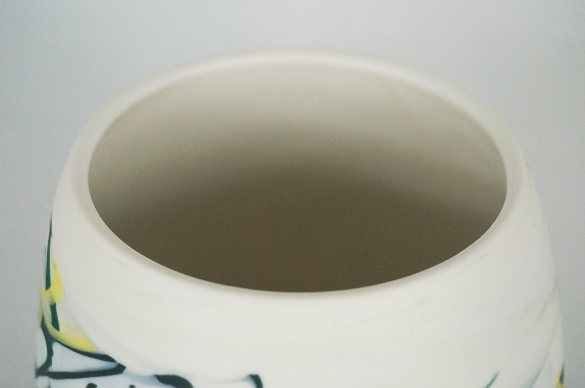 056 marble 富士型植木鉢 L