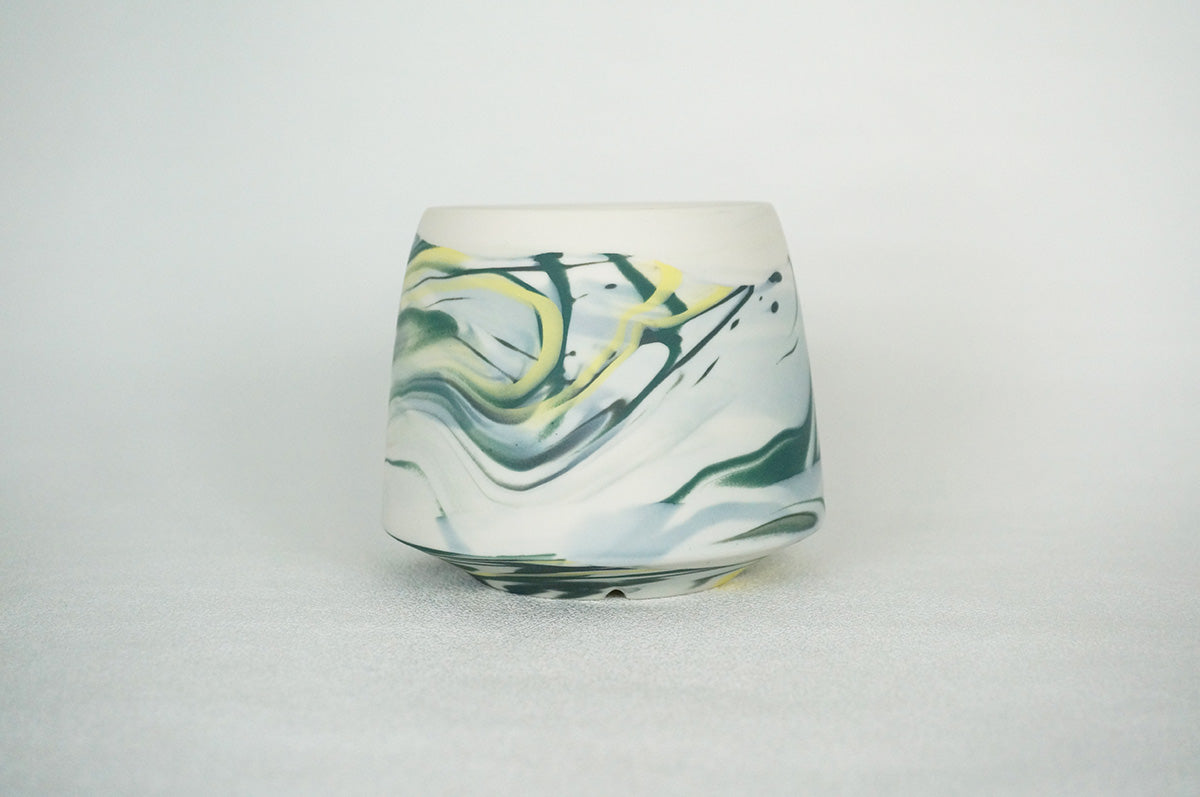 056 marble 富士型植木鉢 L