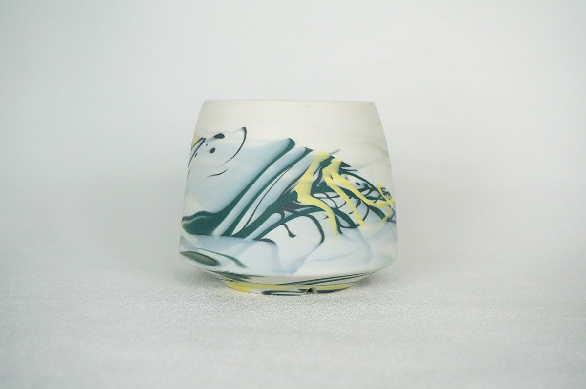 056 marble 富士型植木鉢 L